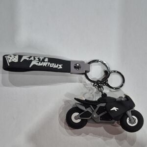 Fast & Furious Motorcycle Keychain With Rubber Strap